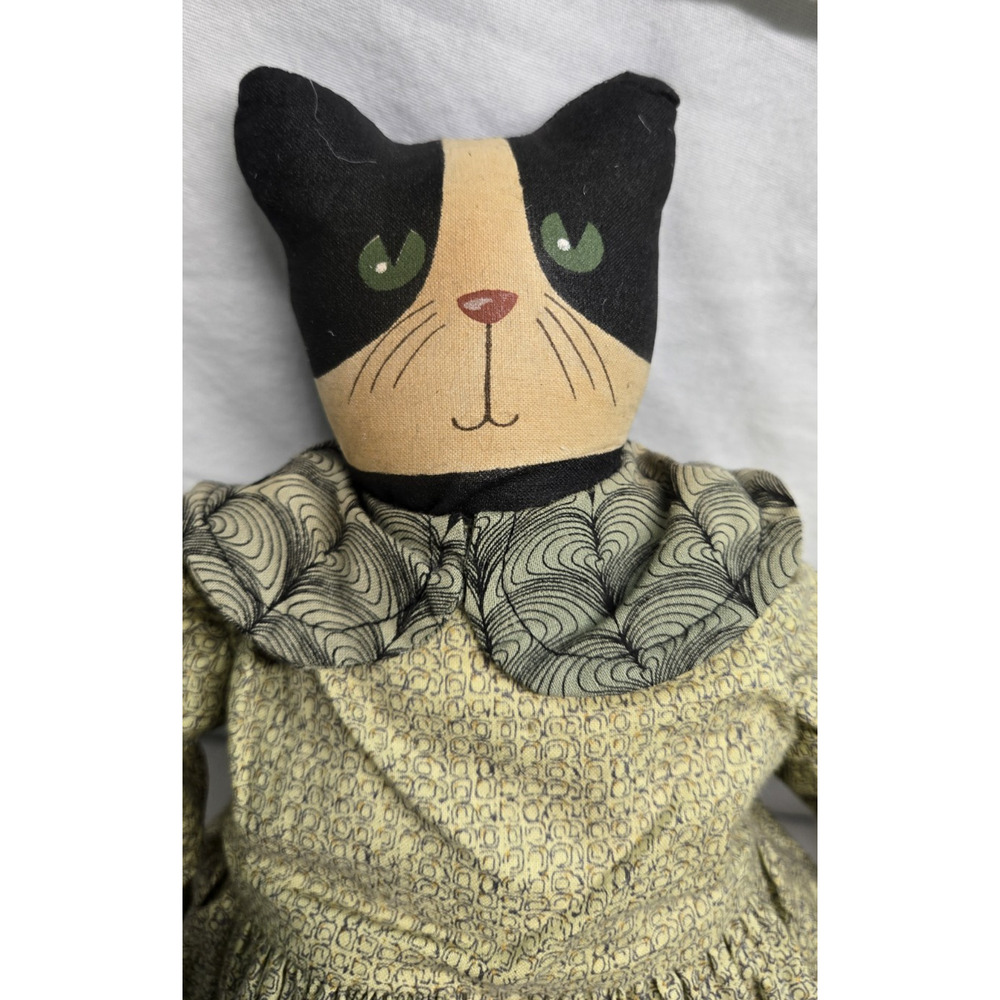 Sage County Mercantile Cat & Chicken Dolls Cloth Shelf Sitters Set Of 2 - Picture 12 of 13